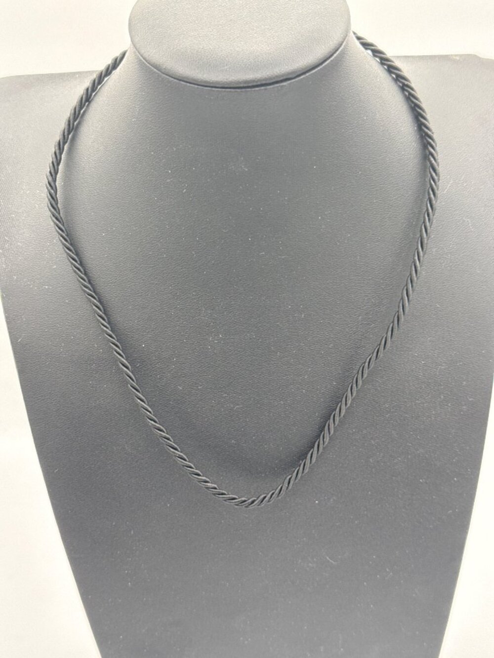 Black Twisted Rope Chain Necklace Minimalist Grunge Cyberpunk Goth